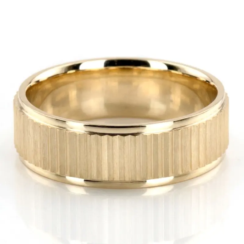 10K yellow gold 7mm. satin finish two-tone-wedding-band - alternate view 2