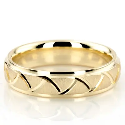 Contemporary Two-Tone Fancy Design Wedding Band 