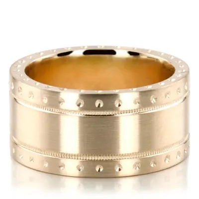 10K yellow gold 10mm. satin designer-wedding-band - alternate view 2 thumbnail