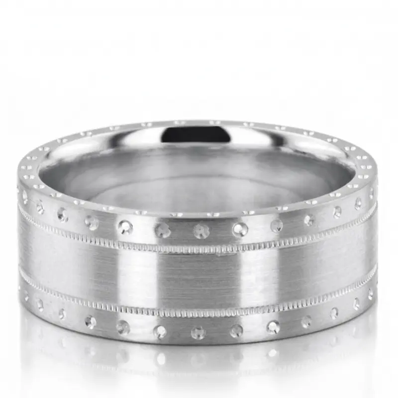 platinum 8mm. satin designer-wedding-band - main view