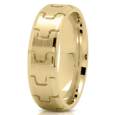 Solid Fancy Carved Wedding Ring