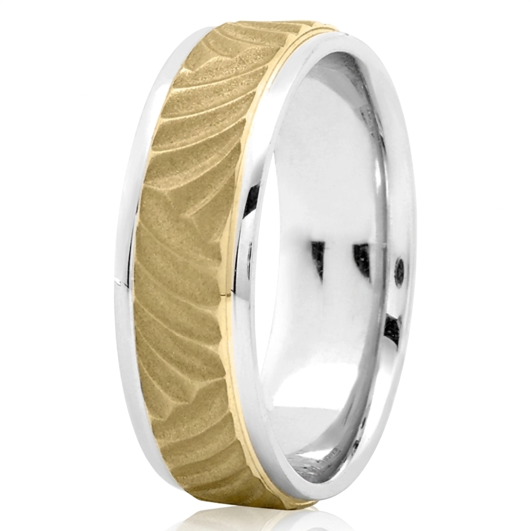 10K white-yellow-white gold 7mm. same as picture classic-fancy-wedding-band - main view