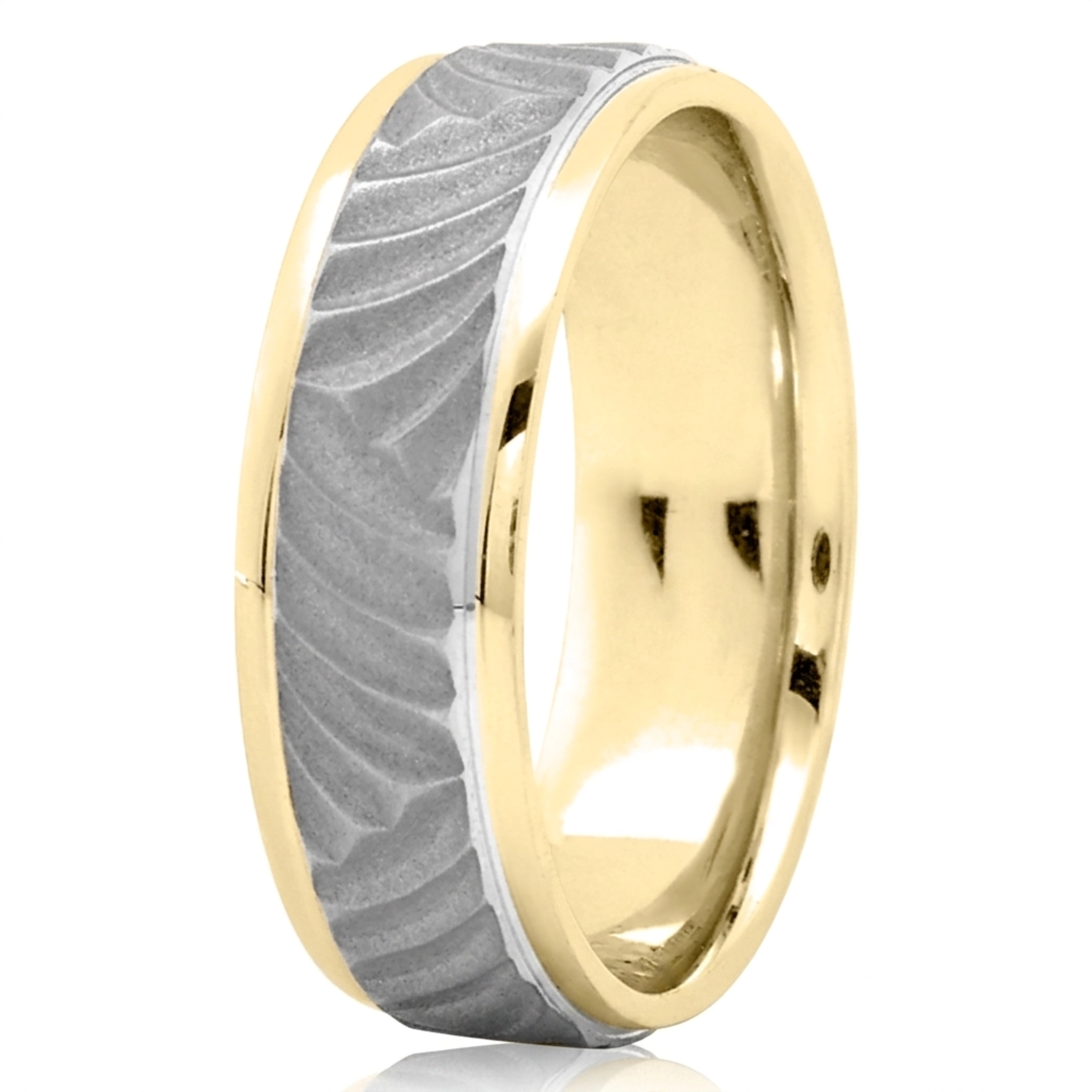 10K yellow-white-yellow gold 7mm. same as picture classic-fancy-wedding-band - alternate view 4
