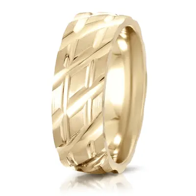 10K yellow gold 7mm. satin designer-wedding-ring - alternate view 2 thumbnail