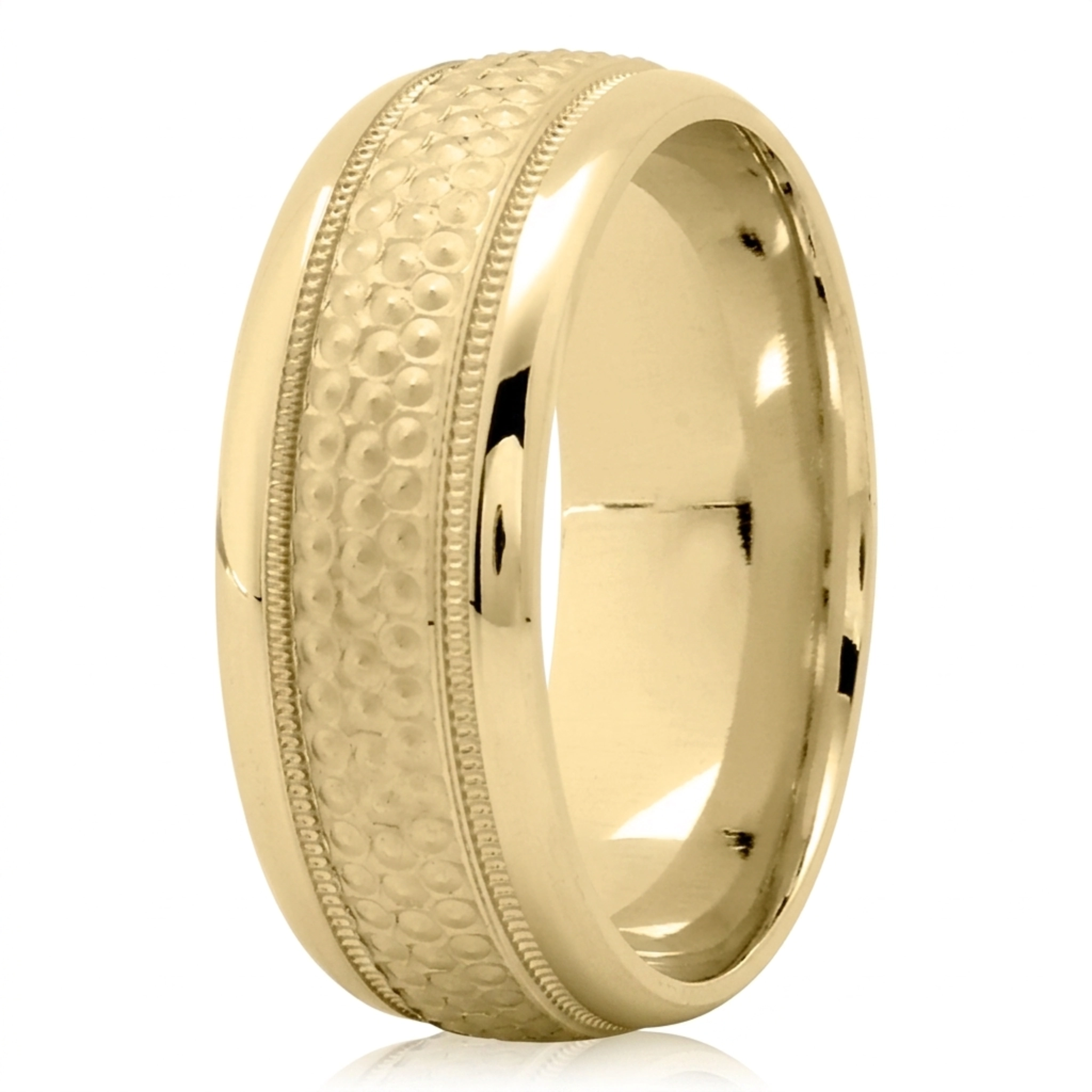 10K yellow gold 8mm. same as picture glass-bead-wedding-band - alternate view 3