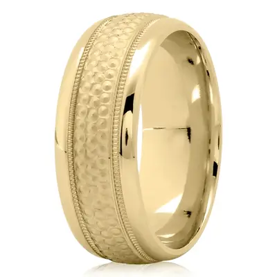 10K yellow gold 8mm. same as picture glass-bead-wedding-band - alternate view 3 thumbnail