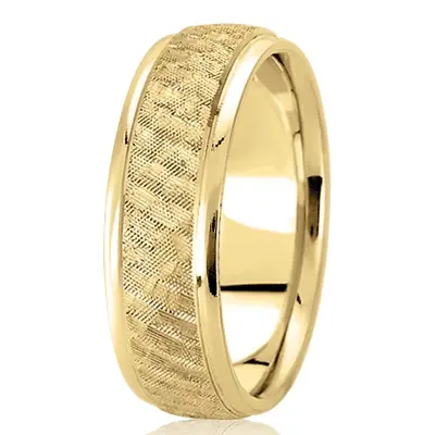 10K yellow gold 7mm. same as picture diamond-cut-fancy-carved-wedding-band - alternate view 3 thumbnail