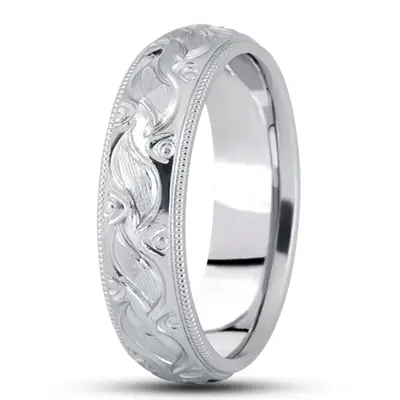 Elegant Fancy Carved Wedding Ring 