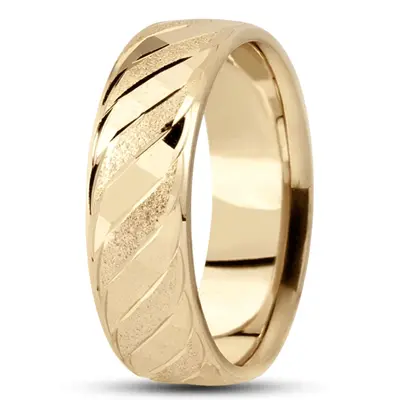 Braid Motif Carved Design Wedding Ring 