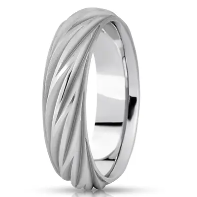 Exclusive Satin Finish Fancy Design Wedding Ring 