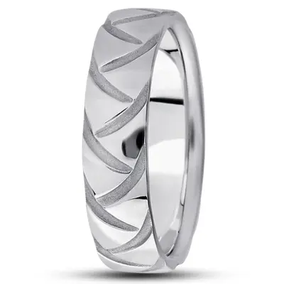 High Polished Symmetrical Fancy Designer Wedding Band 