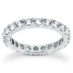 1.68 ct. Round Cut Prong Set Diamond Eternity Wedding Band thumbnail 1