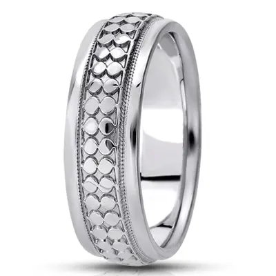 Exclusive Step Edge Fancy Design 7mm Wedding Band