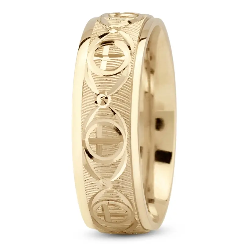 14K yellow gold 7mm. same as picture Refined-Cross-Wedding-Ring - alternate view 7