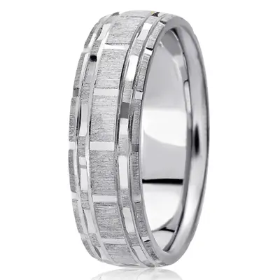 Extravagant Incised Fancy Design Wedding Ring  - view 2 of 4