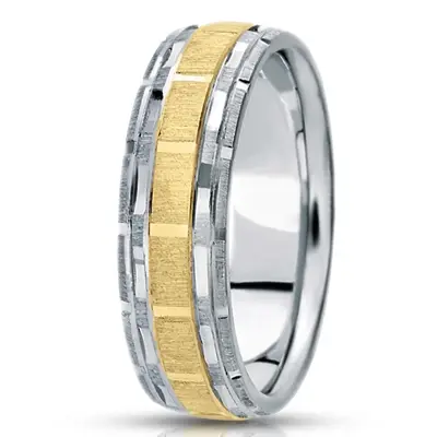 Extravagant Incised Fancy Design Wedding Ring  - view 4 of 4