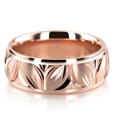 Charming Leaf Design Wedding Ring - view 6 of 8
