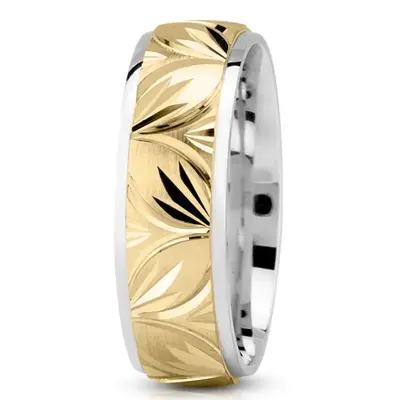 Charming Leaf Design Wedding Ring - view 2 of 8