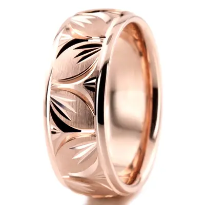 Charming Leaf Design Wedding Ring - view 4 of 8