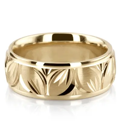 Charming Leaf Design Wedding Ring - view 8 of 8