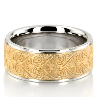 Lovely Heart Pattern Wedding Band  - view 1 of 6
