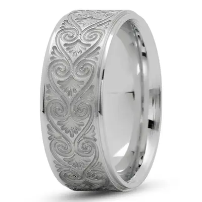Lovely Heart Pattern Wedding Band  - view 3 of 6