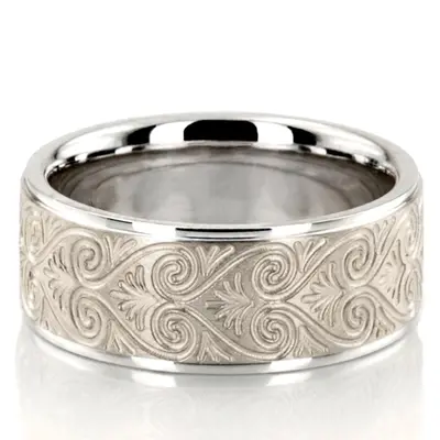 Lovely Heart Pattern Wedding Band  - view 2 of 6