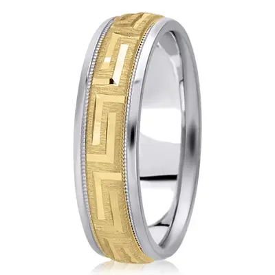 Greek Key Fancy Designer Wedding Ring  - view 3 of 7