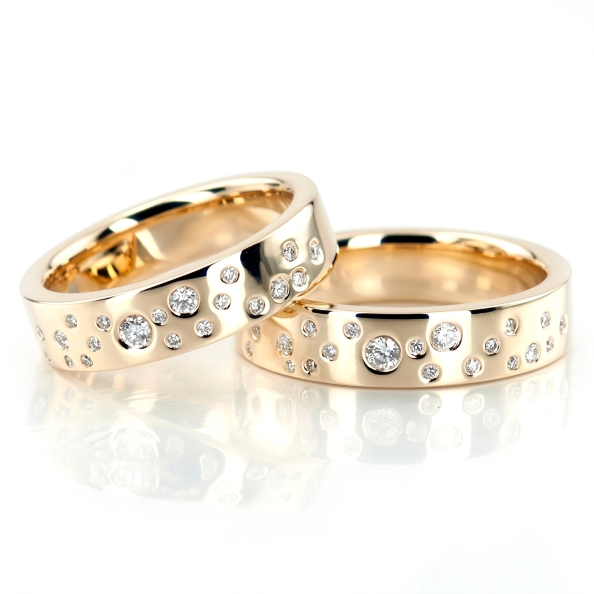 14K Bright-Lights-Diamond-Wedding-Band-Set - main view