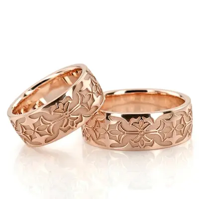 Bestseller Milled Design Wedding Ring Set - view 2 of 6