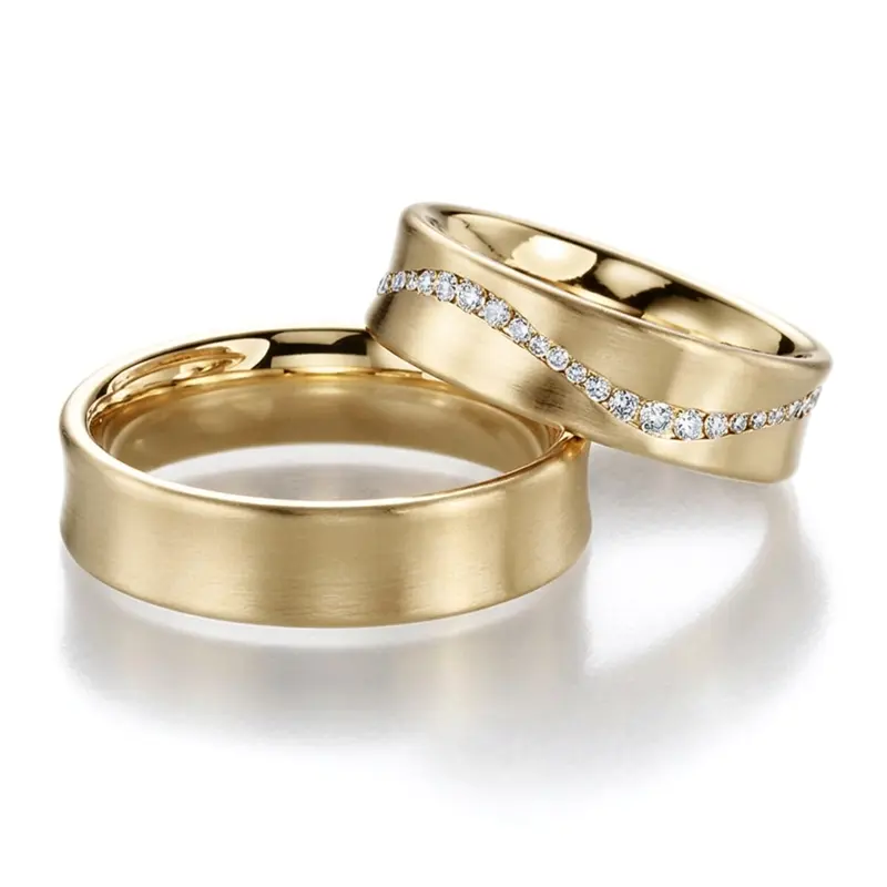 10K Concave-Wave-Design-Diamond-Wedding-Ring-Set - alternate view 2