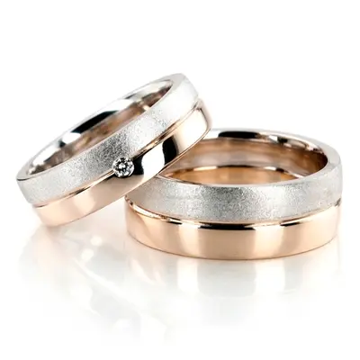 Elegant Two-Tone Wedding Band Set - view 2 of 7