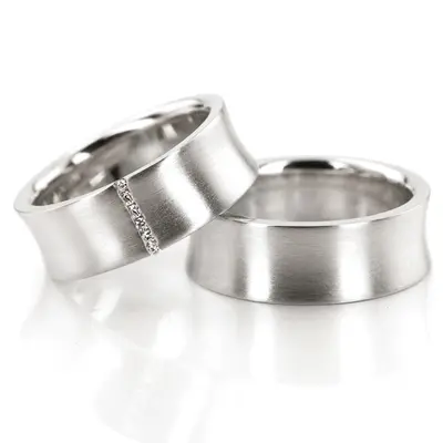 Channel Set Concave Diamond Wedding Band - view 2 of 4