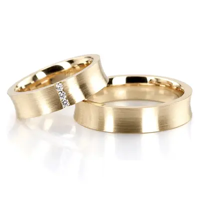 Concave Three Row Diamond Wedding Band - view 2 of 4
