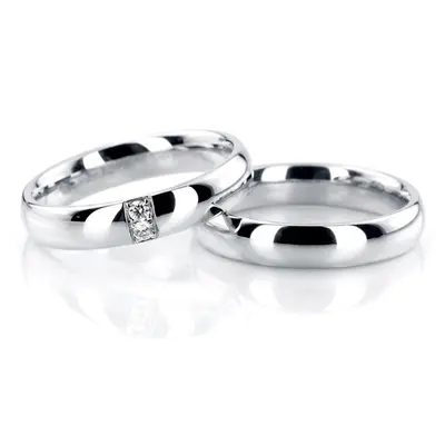 Double Row Diamond Unisex Wedding Rings - view 2 of 4