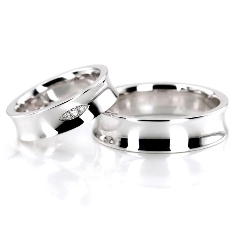 plat Spark-Eye-Diamond-Wedding-Band-Set - main view