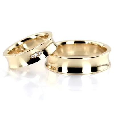 Spark Eye Diamond Wedding Band Set - view 2 of 4