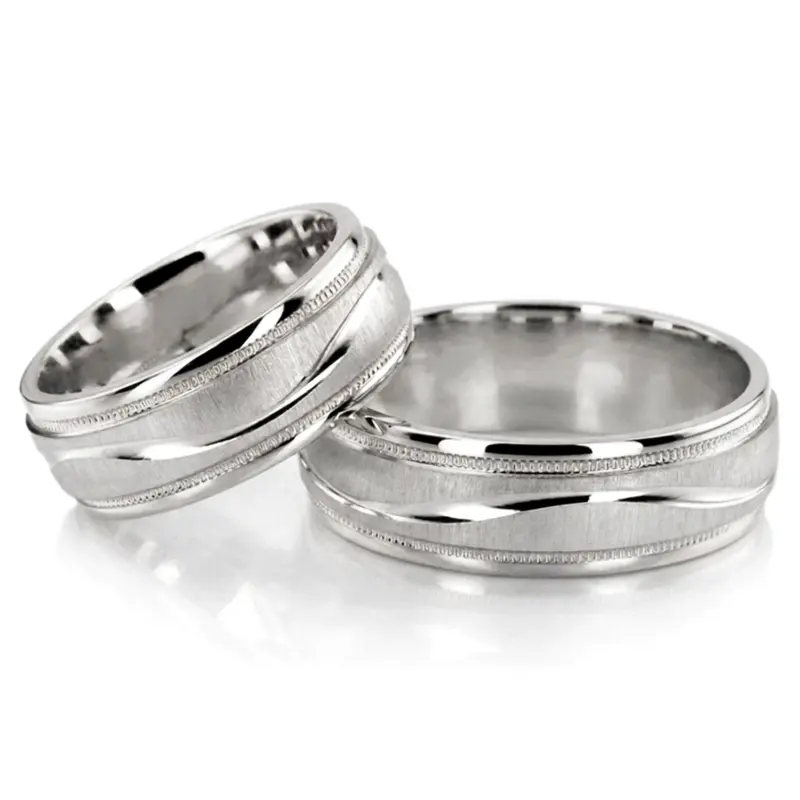 10K two-tone-wedding-band-set - alternate view 3