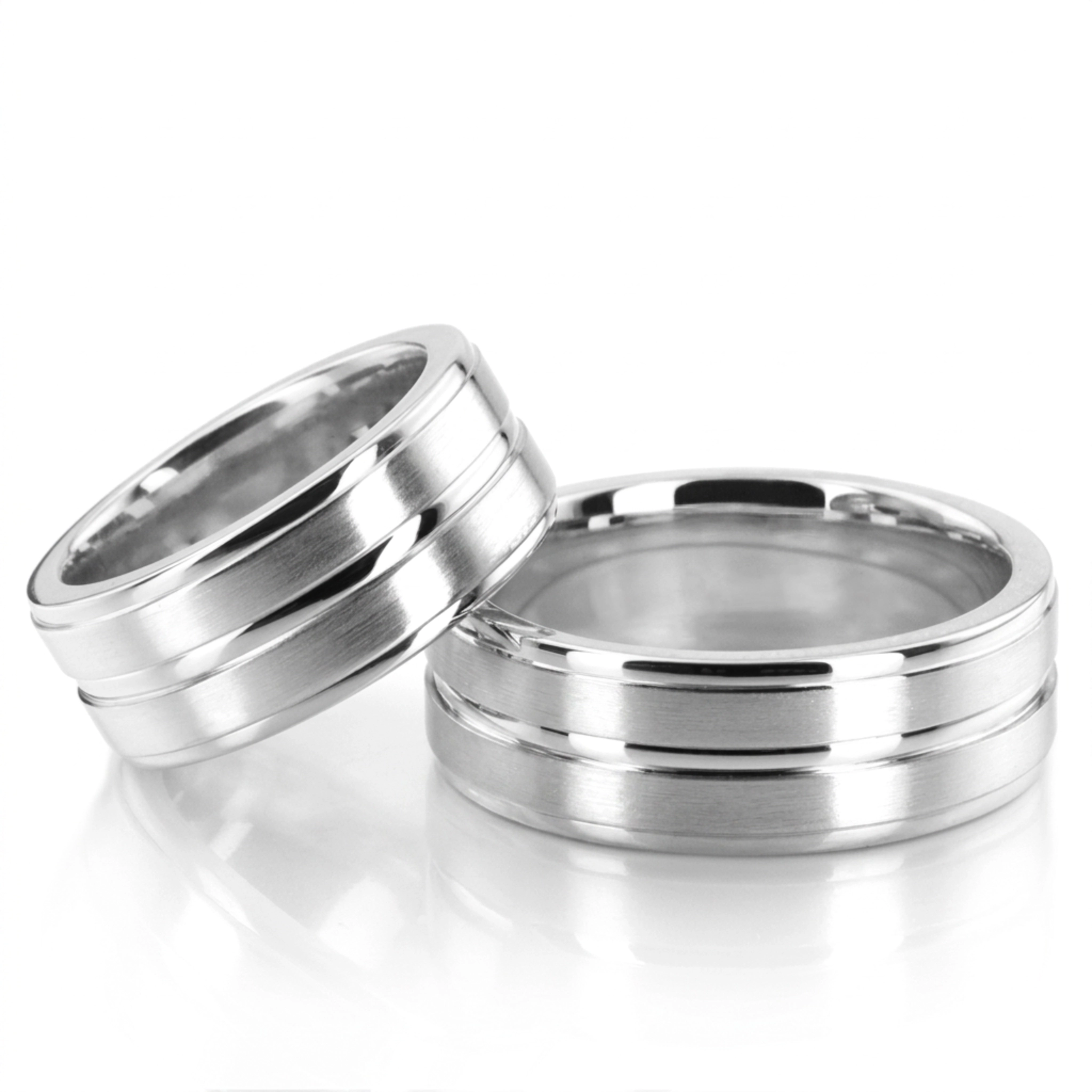 14K basic-carved-wedding-ring-set - alternate view 2