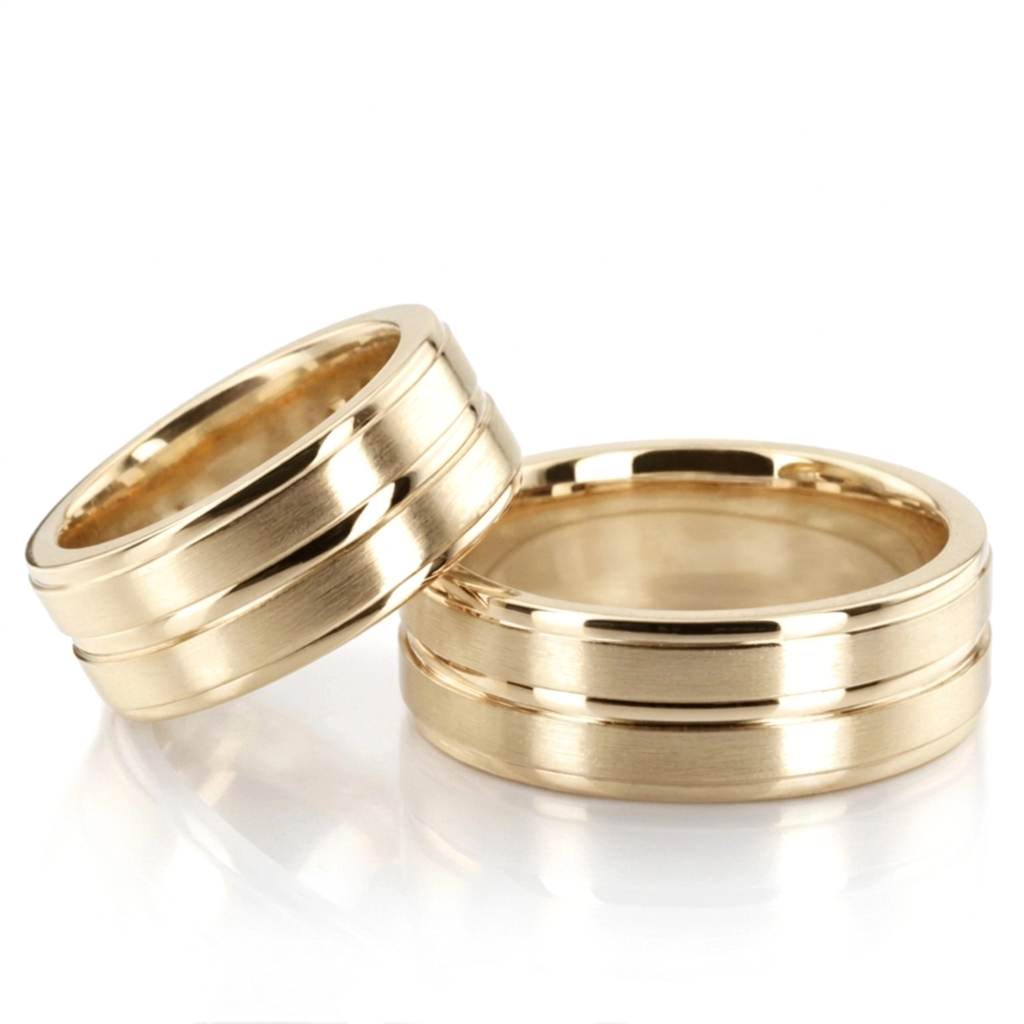 14K basic-carved-wedding-ring-set - alternate view 3