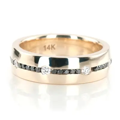 Black & White Diamond Wedding Band Set - view 3 of 3