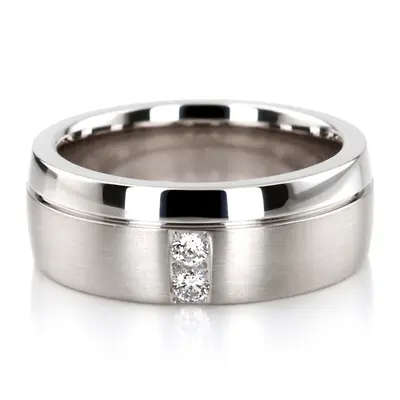 Classic Diamond Step Edge Wedding Ring Set - view 6 of 6