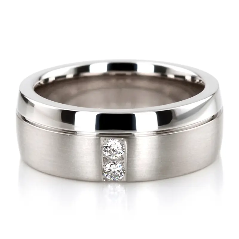 10K Classic-Diamond-Step-Edge-Wedding-Ring-Set - alternate view 6