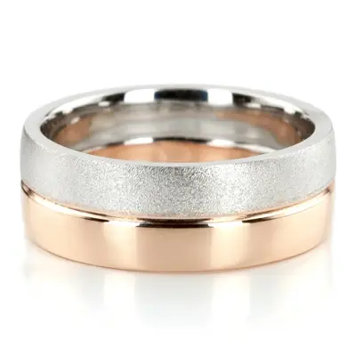 Elegant Two-Tone Wedding Band Set - view 7 of 7