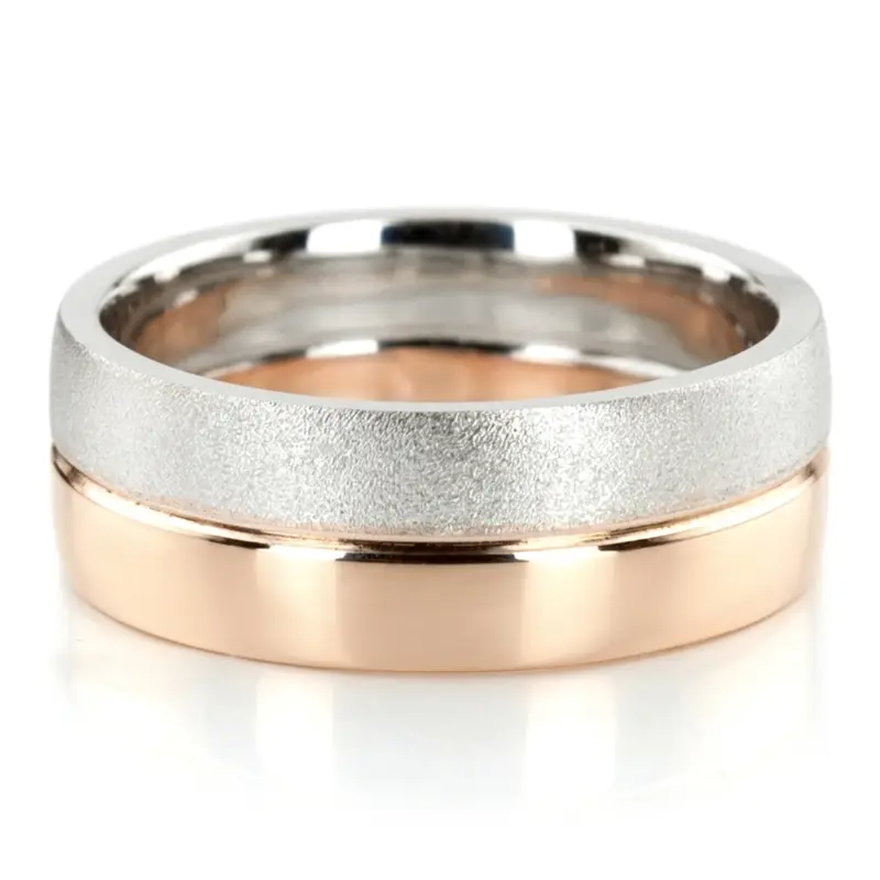 14K Elegant-Two-Tone-Wedding-Band-Set - alternate view 6