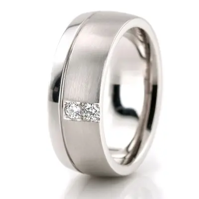 Classic Diamond Step Edge Wedding Ring Set - view 5 of 6