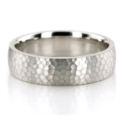 Hammered Channel Diamond Wedding Ring Set - view 5 of 5