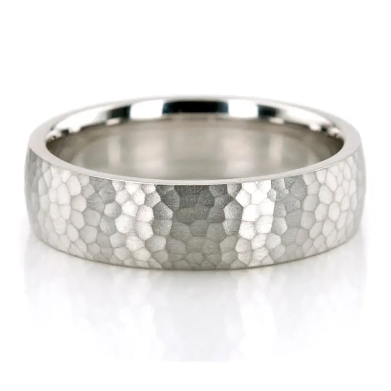 10K Hammered-Channel-Diamond-Wedding-Ring-Set - alternate view 5