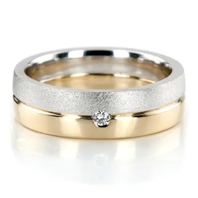 Elegant Two-Tone Wedding Band Set - view 4 of 7