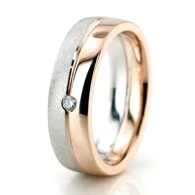 Elegant Two-Tone Wedding Band Set - view 5 of 7